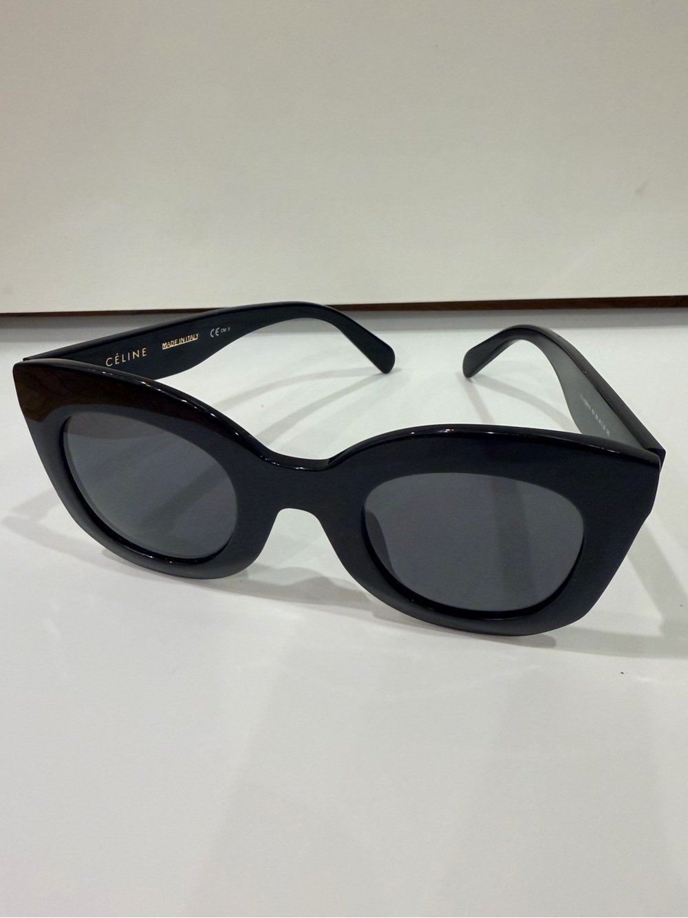 CELINE CL41099/F/S Cat Eye Sunglasses Black Gray Lenses - Picture 1 of 8